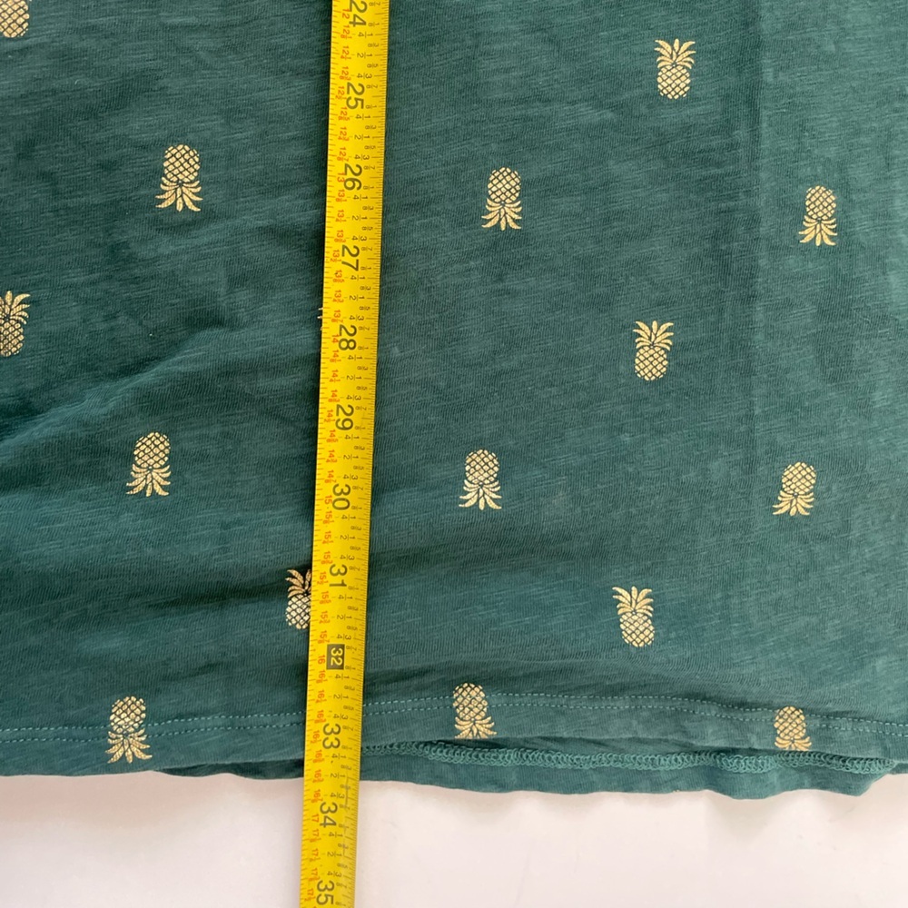 Boden Green Gold Pineapple Print T-shirt Dress 100% Cotton Size 6L - Picture 7 of 7